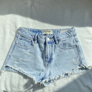 High waisted jean shorts